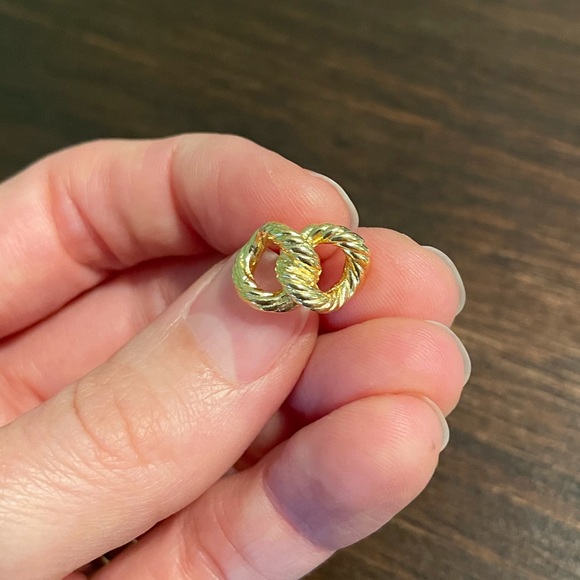 DIOR 14K Gold Maritime Post Earrings - Picture 5 of 6